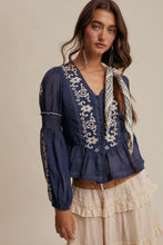 Load image into Gallery viewer, Boho Cross Stitch Top