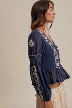 Load image into Gallery viewer, Boho Cross Stitch Top