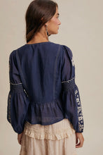 Load image into Gallery viewer, Boho Cross Stitch Top
