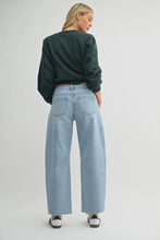 Load image into Gallery viewer, Raw Edge Hem Barrel Jean