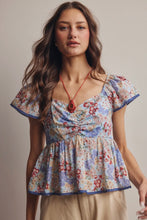 Load image into Gallery viewer, Woman wearing a floral blouse with a neutral background