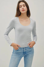 Load image into Gallery viewer, Striped Scoop Neck Tee