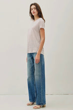 Load image into Gallery viewer, Linen Blend Striped Tee