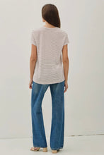 Load image into Gallery viewer, Linen Blend Striped Tee