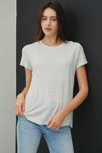 Load image into Gallery viewer, Linen Blend Striped Tee