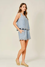 Load image into Gallery viewer, Scalloped Denim Shorts