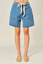 Load image into Gallery viewer, Polka Dot Barrel Jean Shorts