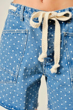 Load image into Gallery viewer, Polka Dot Barrel Jean Shorts