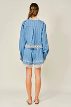 Load image into Gallery viewer, Lace Edged Tie Front Top
