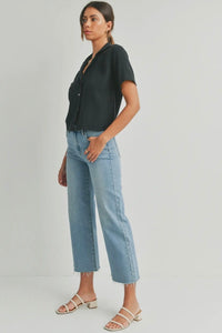 Wide Leg Straight Denim