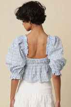 Load image into Gallery viewer, Puffed Sleeve Tie Front Top