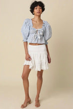 Load image into Gallery viewer, Puffed Sleeve Tie Front Top