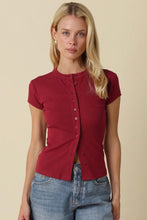 Load image into Gallery viewer, Ribbed Button Down Tee