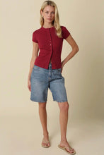 Load image into Gallery viewer, Ribbed Button Down Tee