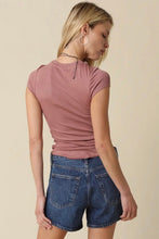 Load image into Gallery viewer, Ribbed Cap Sleeve Tee