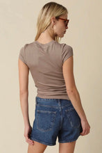 Load image into Gallery viewer, Ribbed Cap Sleeve Tee