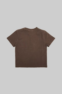 Brown t-shirt on a light gray background