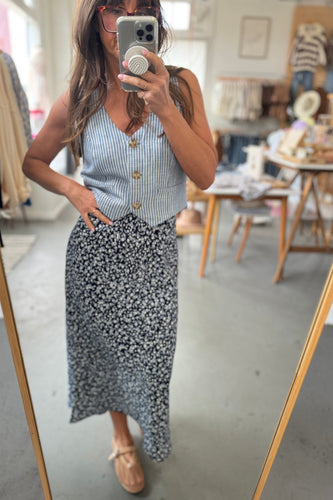 Simple Ditsy Midi Skirt