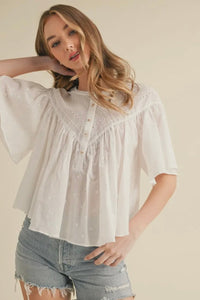 Boho Embroidered Top