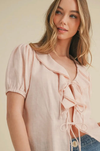 Linen Ruffled Top