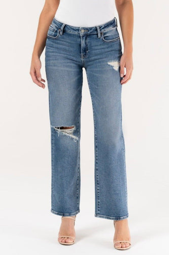 Mid Rise Straight Jeans