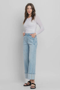 Wide Leg Cuffed Jean