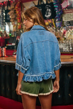 Load image into Gallery viewer, Ruffled Hem Denim Shirt