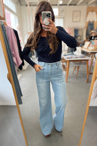 Patch Pocket Wide Leg Flares