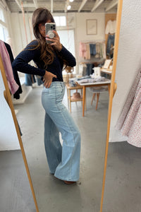 Patch Pocket Wide Leg Flares