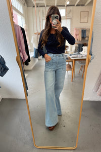 Patch Pocket Wide Leg Flares