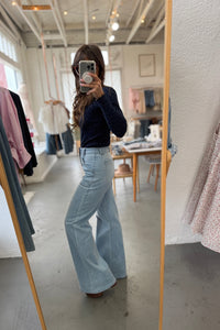 Patch Pocket Wide Leg Flares