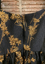Load image into Gallery viewer, Golden Flowers Puffed Sleeve Dress