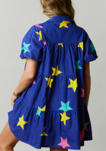 Puffed Sleeve Star Dress