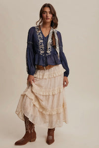 Boho Cross Stitch Top