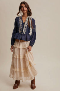 Boho Cross Stitch Top
