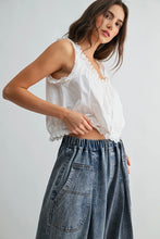 Load image into Gallery viewer, Gathered Waist Eyelet Top