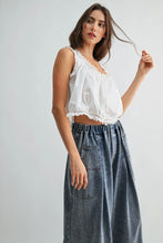 Load image into Gallery viewer, Gathered Waist Eyelet Top