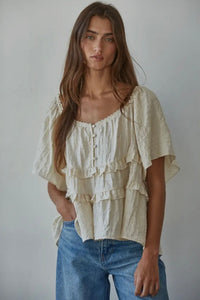 Scoop Neck Tiered Top