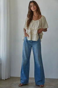 Scoop Neck Tiered Top