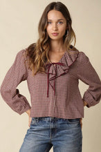 Load image into Gallery viewer, Gingham Ruffled Top