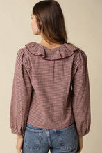 Load image into Gallery viewer, Gingham Ruffled Top