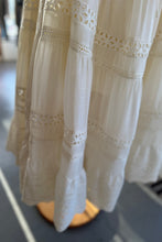 Load image into Gallery viewer, White lace dress on a mannequin with a blurred background