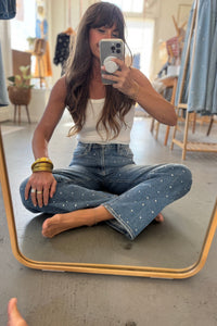 Rhinestone Wide Leg Jean