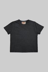 Black t-shirt on a gray background
