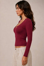 Load image into Gallery viewer, Split Neck Tee