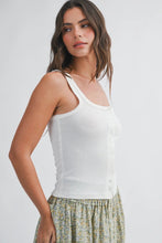 Load image into Gallery viewer, Woman wearing a white tank top against a plain background