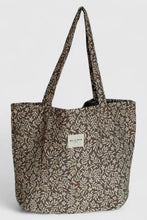 Load image into Gallery viewer, Tote bag with leaf pattern on a light gray background