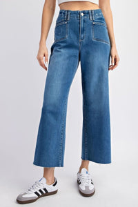 Cropped Straight Leg Jeans