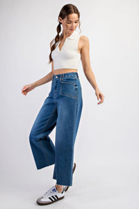 Cropped Straight Leg Jeans