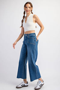 Cropped Straight Leg Jeans